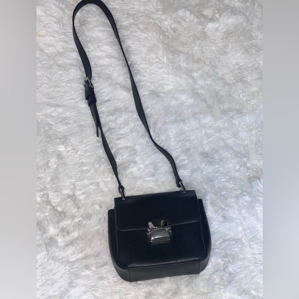 Calvin Klein Black Crossbody Bag with Silver Accent